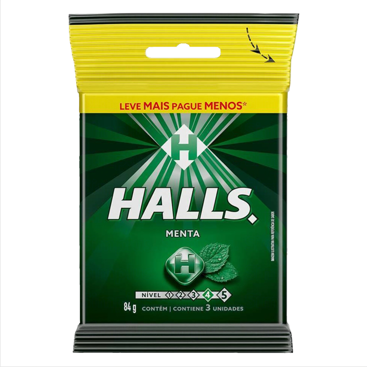 Bala Menta Halls Pacote 84g 3 Unidades Leve Mais Pague Menos