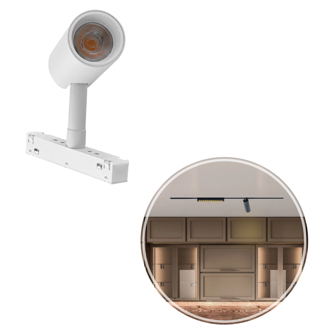 Spot Led 10w 48v 3000k P/ Trilho Eletrificado Magnético Branco St2809