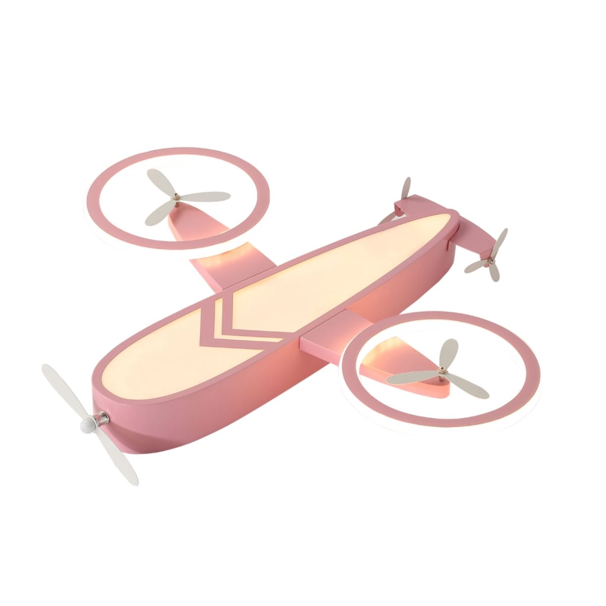 Plafon De Sobrepor Infantil Avião Rosa 73cm Led 34w 3 Em 1 Bivolt La1006 Delis