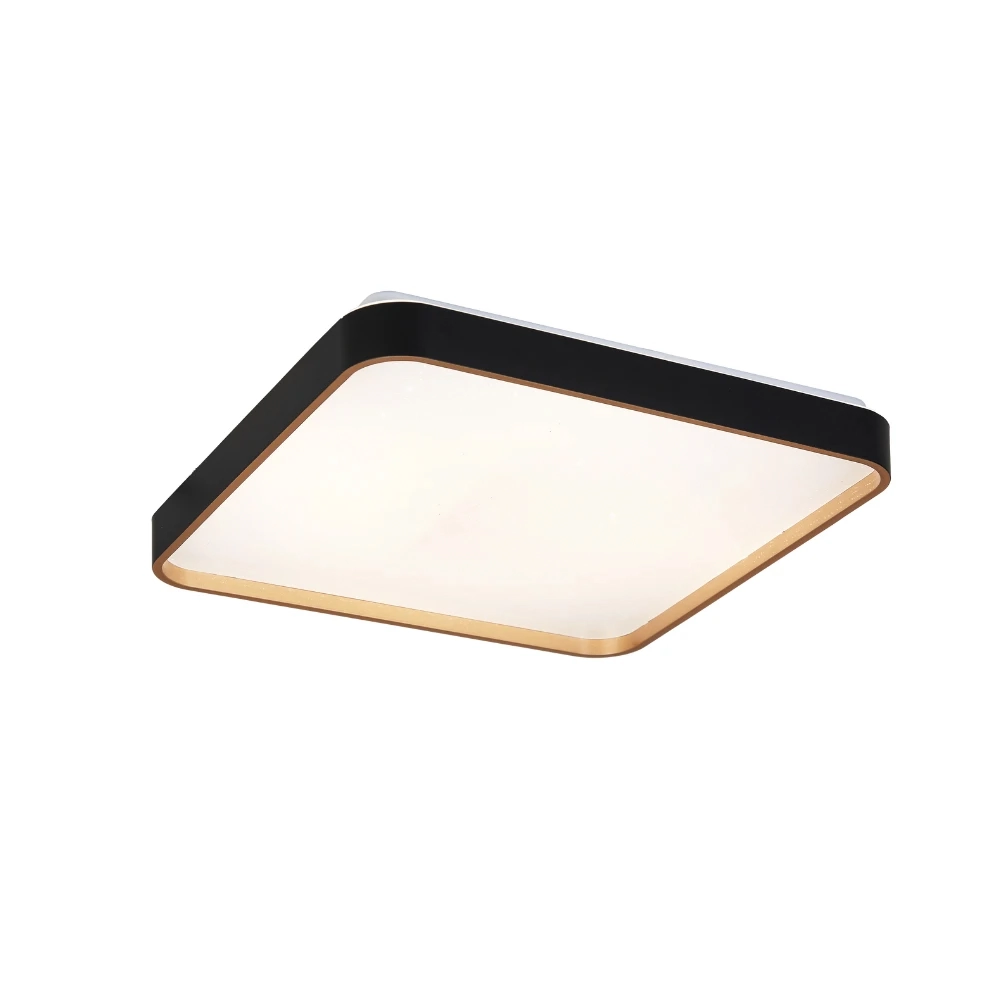 Plafon Sobrepor Dourado E Preto 38cm Led 30w 3 Em 1 Bivolt La1030 Delis