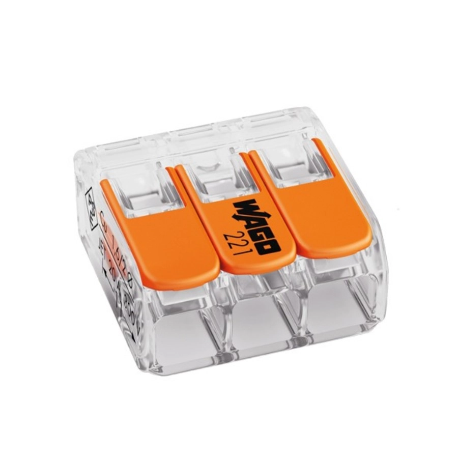 Conector Emenda Compacto Fios E Cabos 3 Vias 221 Wago