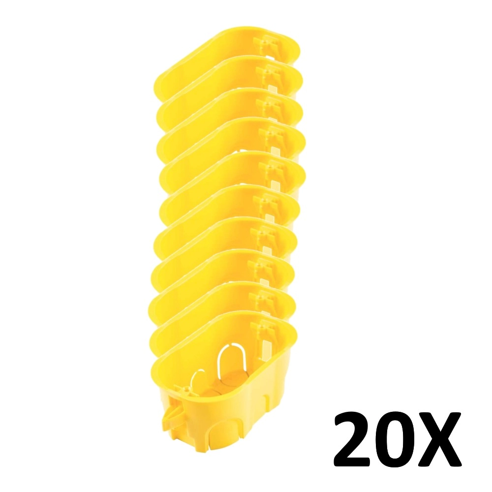 Kit 20 Caixa De Luz 4x2 Drywall Obras Amarela