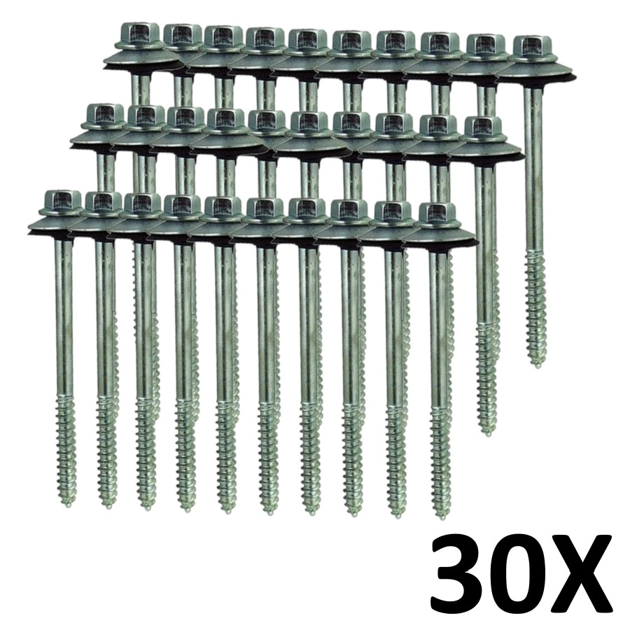 Kit 30 Parafuso Para Telha Com Arruelas 5/16 x180 Mm