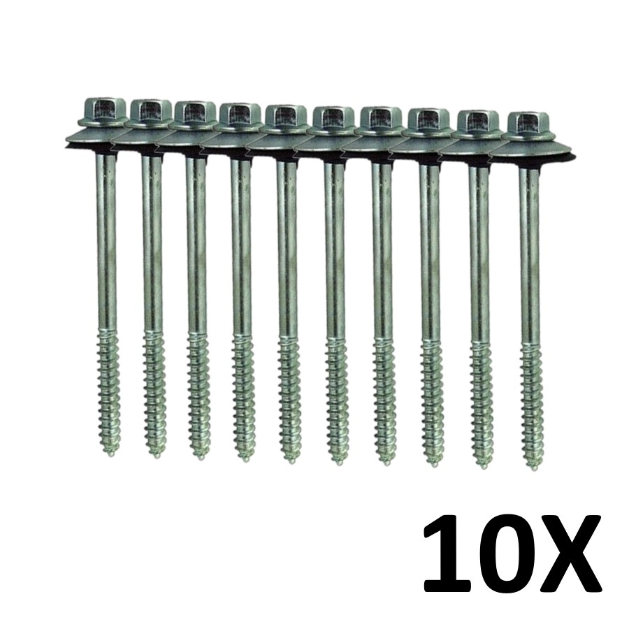 Kit 10 Parafuso Para Telha Com Arruelas 5/16 x180 Mm