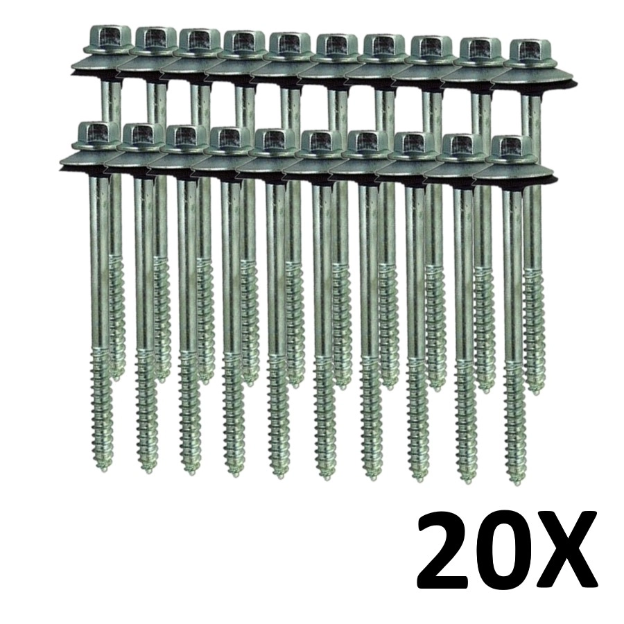 Kit 20 Parafuso Para Telha Com Arruelas 5/16 x110 Mm