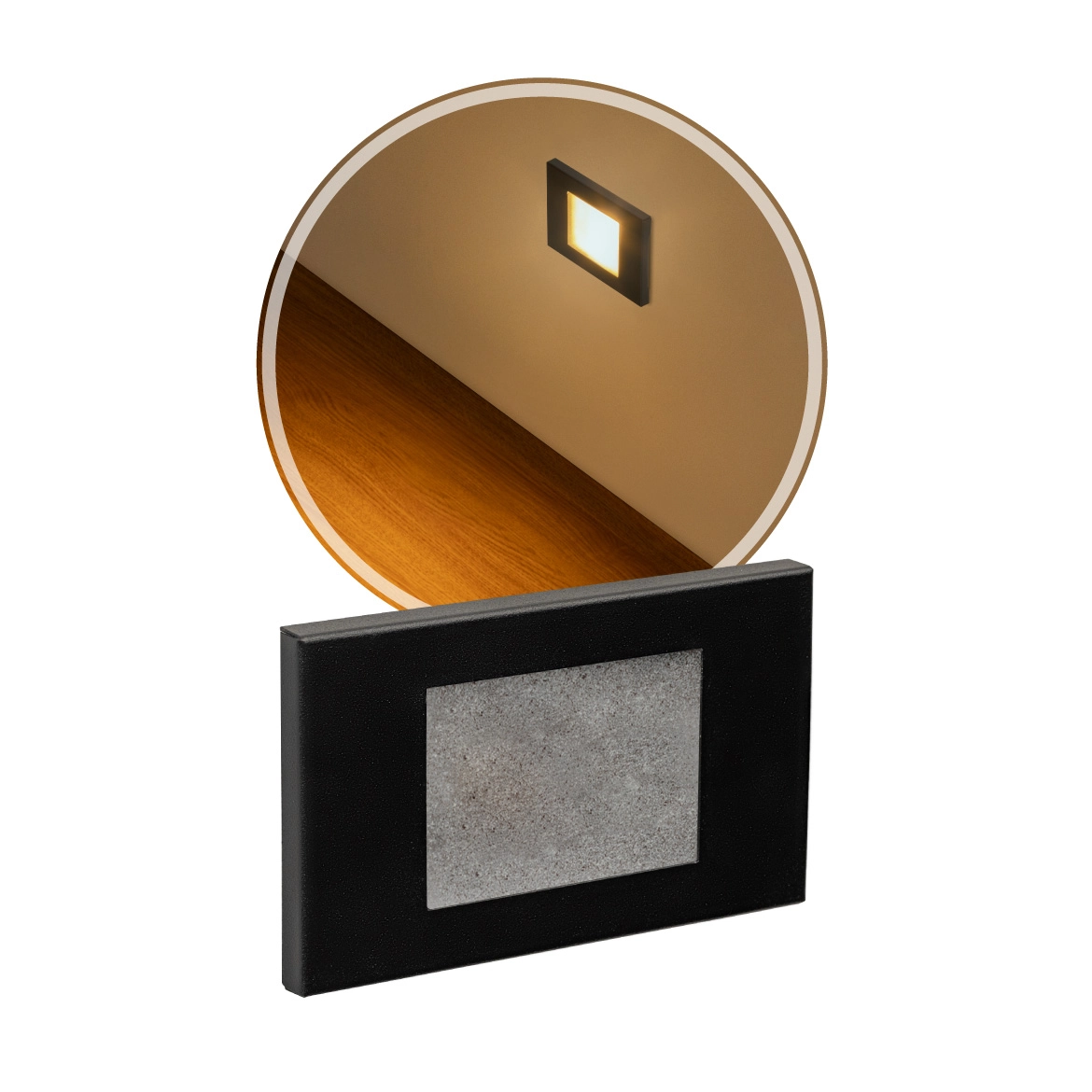 Balizador Embutir Parede Escada Caixa 4x2 Preto St1314