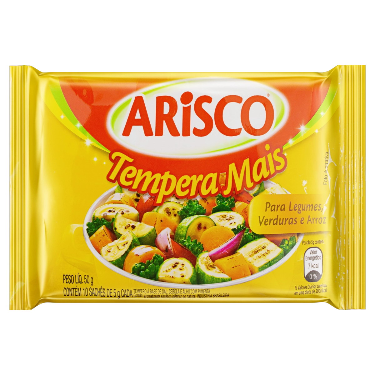Tempero Pó Para Legumes, Verduras E Arroz Arisco Tempera Mais Pacote 50g 10 Unidades