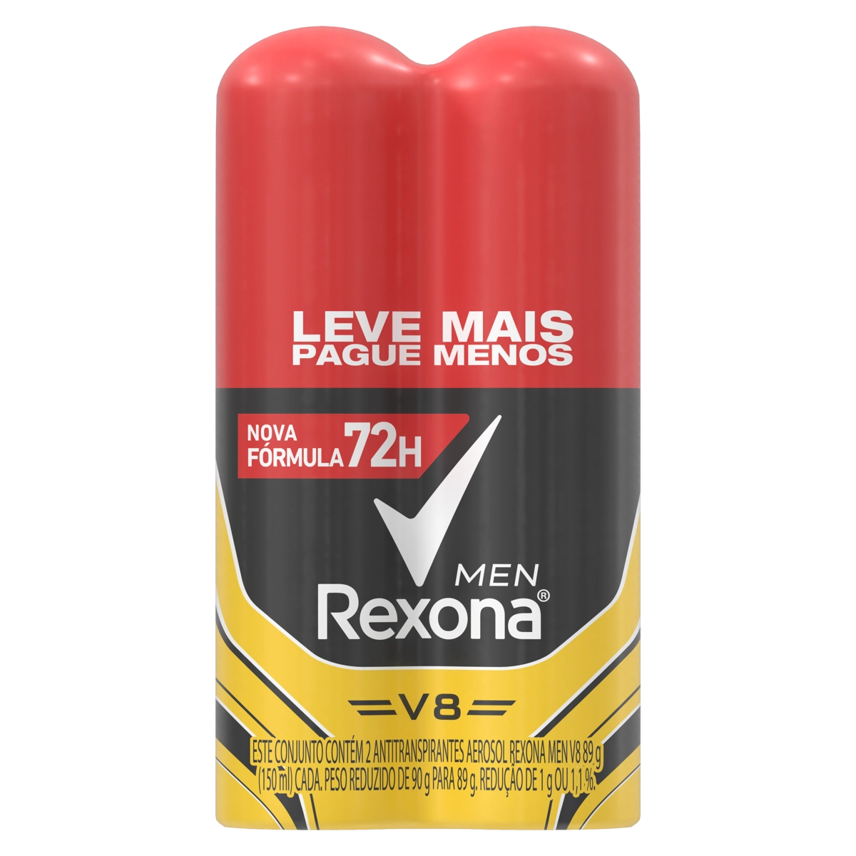Pack Antitranspirante Aerossol V8 Rexona Men 2 Unidades 150ml Leve Mais Pague Menos