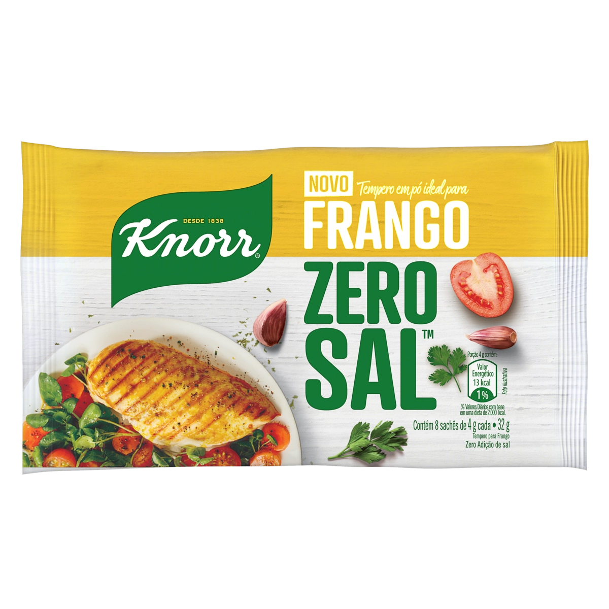 Tempero Pó Para Frango Zero Sal Knorr Pacote 32g 8 Unidades