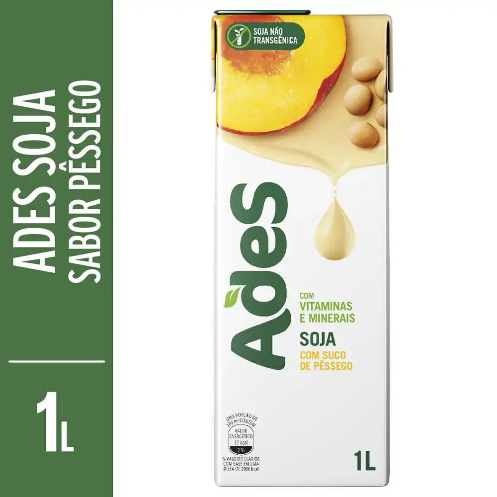 Bebida Soja Ades Pg Lv1000ml Pessego