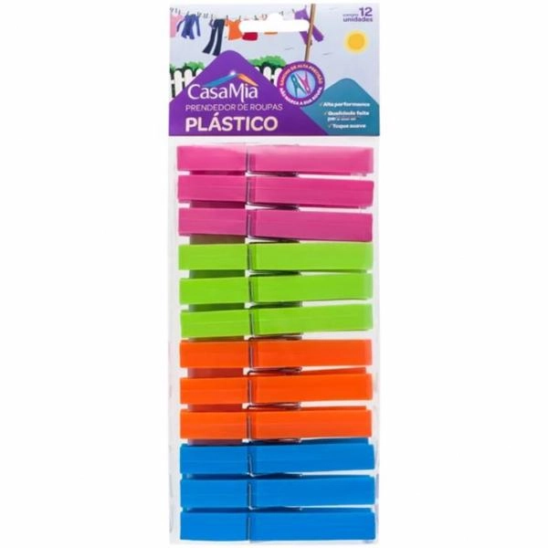 Prendedor Roupa Casamia C/12 Plast Ref 100036