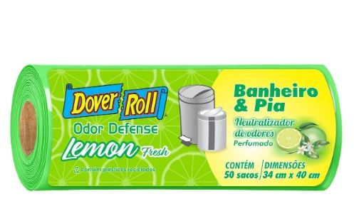 Saco Lixo Dover Roll Lemon Fresh Banheiro/pia Rolo C/50un