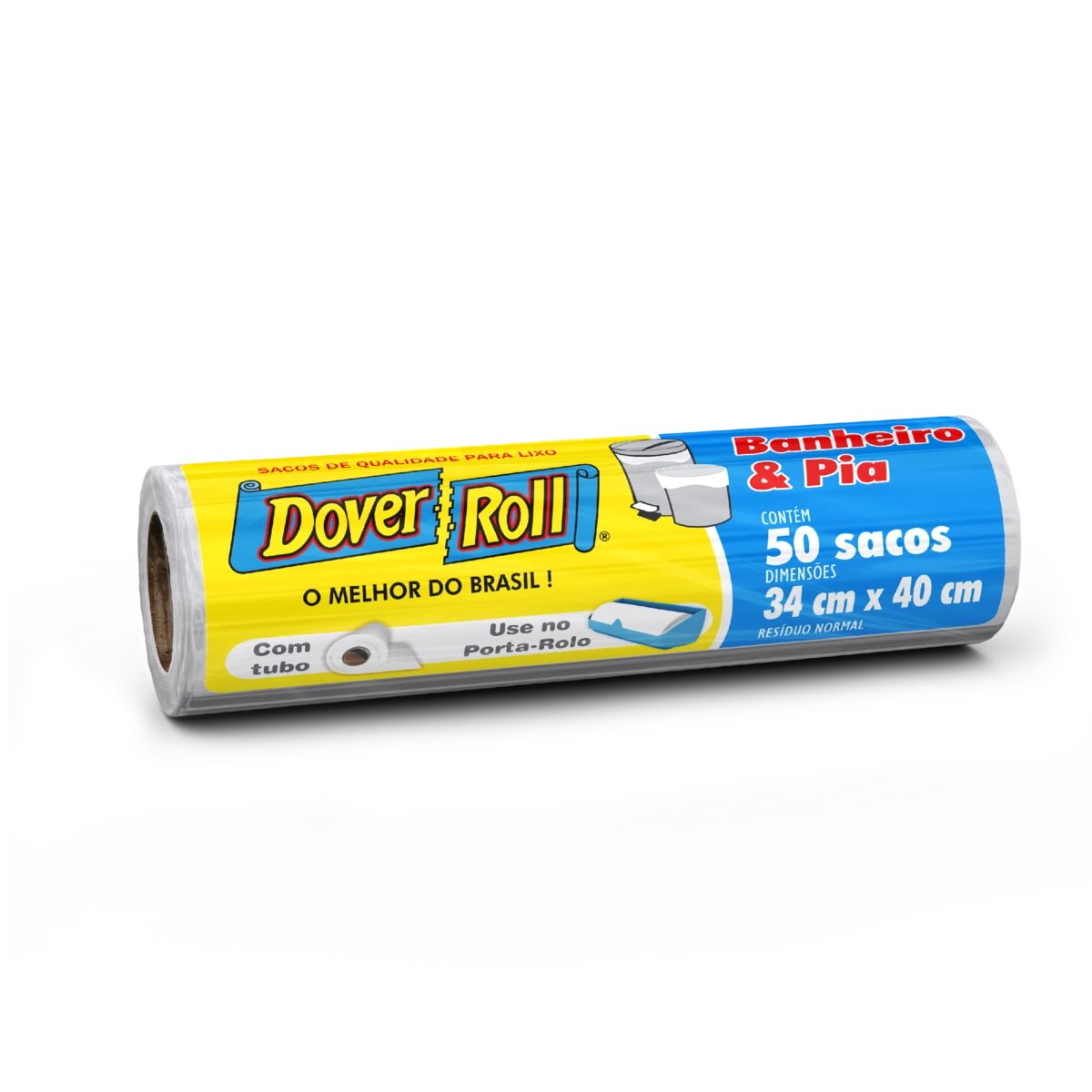 Saco Para Lixo Pia E Banheiro 10l Dover Roll 50 Unidades