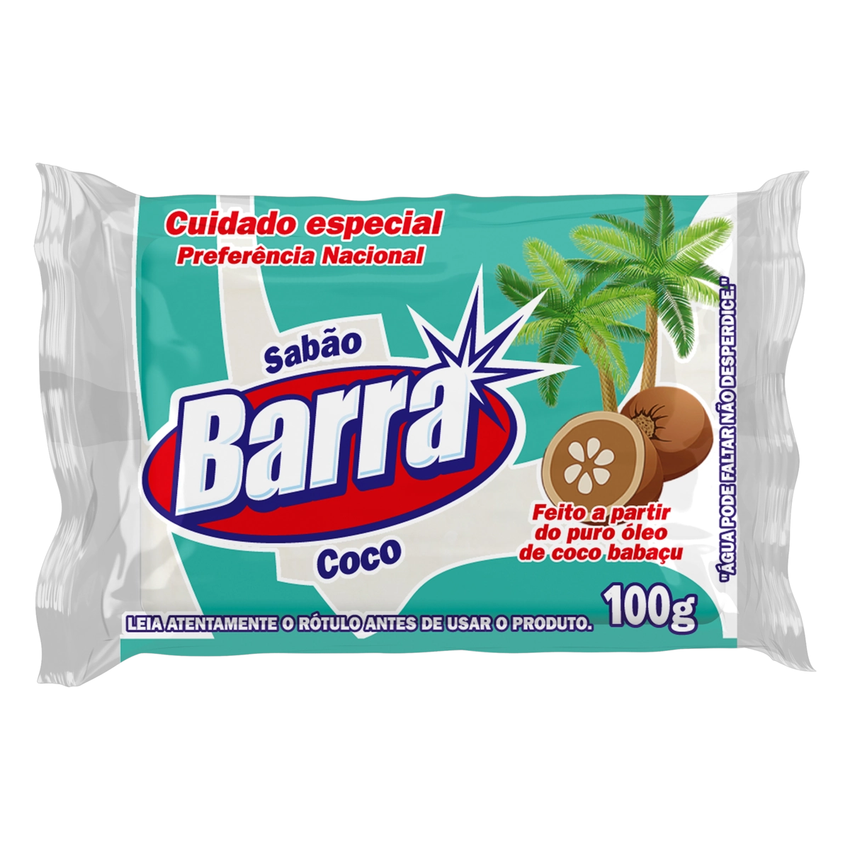 Sabão Barra Coco Barra Pacote 100g
