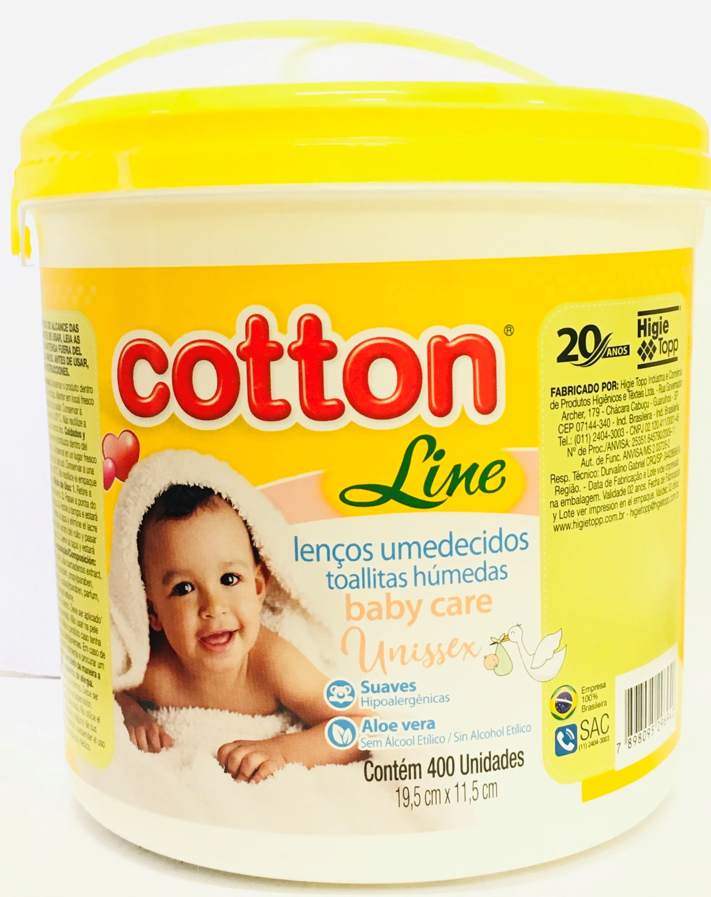 Lenco Umed Cotton Line Amarelo C/400