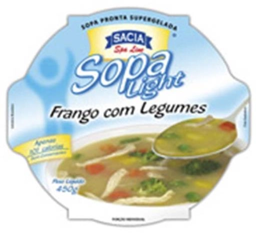 Sopa Congelada Frango Com Legumes Light Sem Glúten Sacia Spa Line Pote 450g