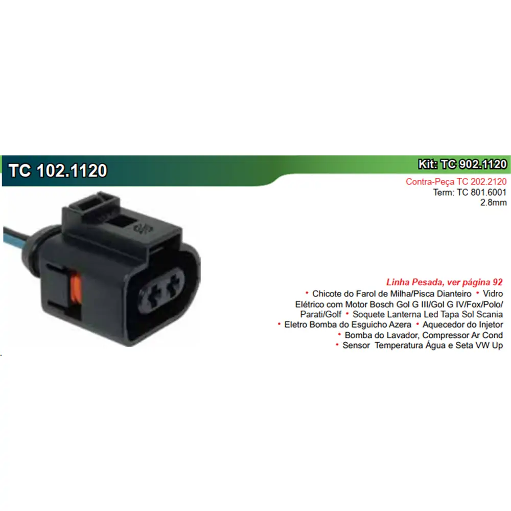 Chicote para Reparo 2 Vias - TC CHICOTES TC1021120