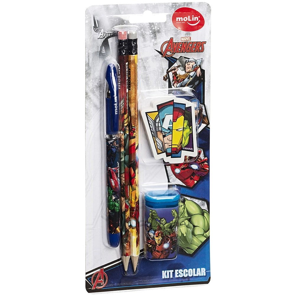 Kit Escolar C/5 Pecas Avengers