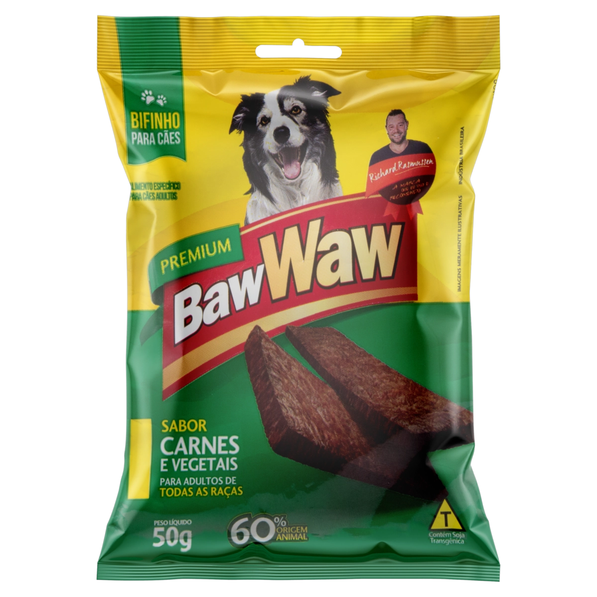 Bifinho Para Cães Adultos Carnes E Vegetais Baw Waw Premium Pacote 50g