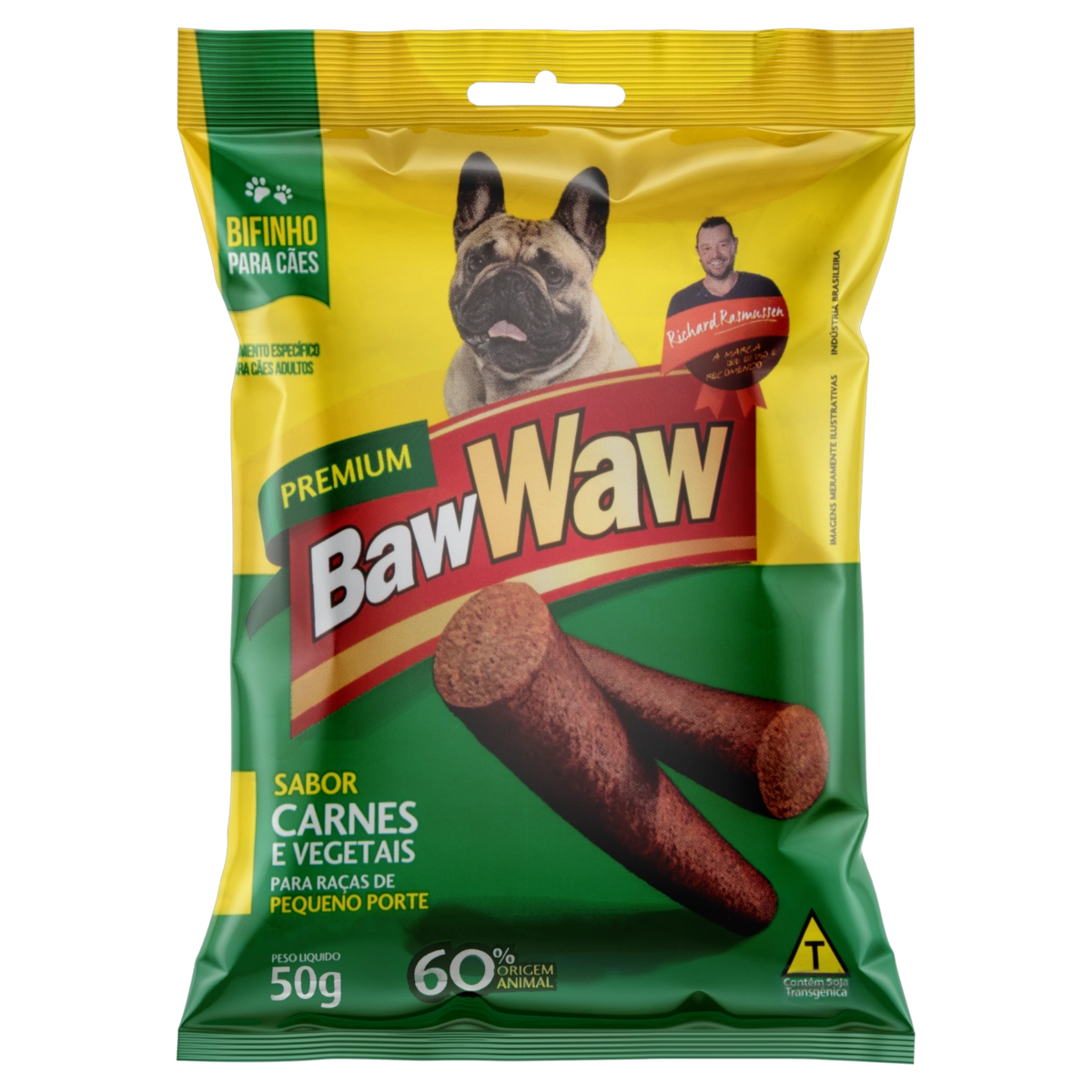 Bifinho Para Cães Adultos Raças Pequenas Carnes E Vegetais Baw Waw Premium Pacote 50g