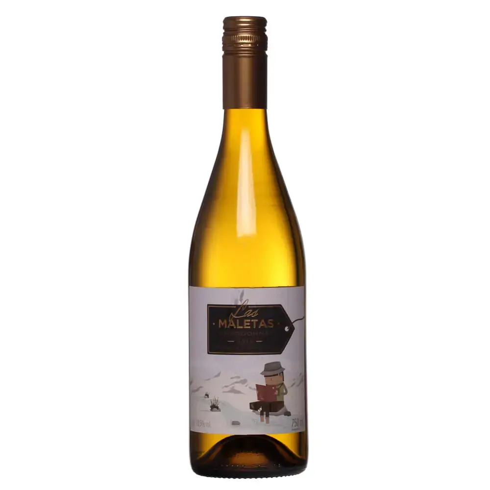 Vinho Argentino Branco Meio Seco Las Maletas Chardonnay Mendoza Garrafa 750ml