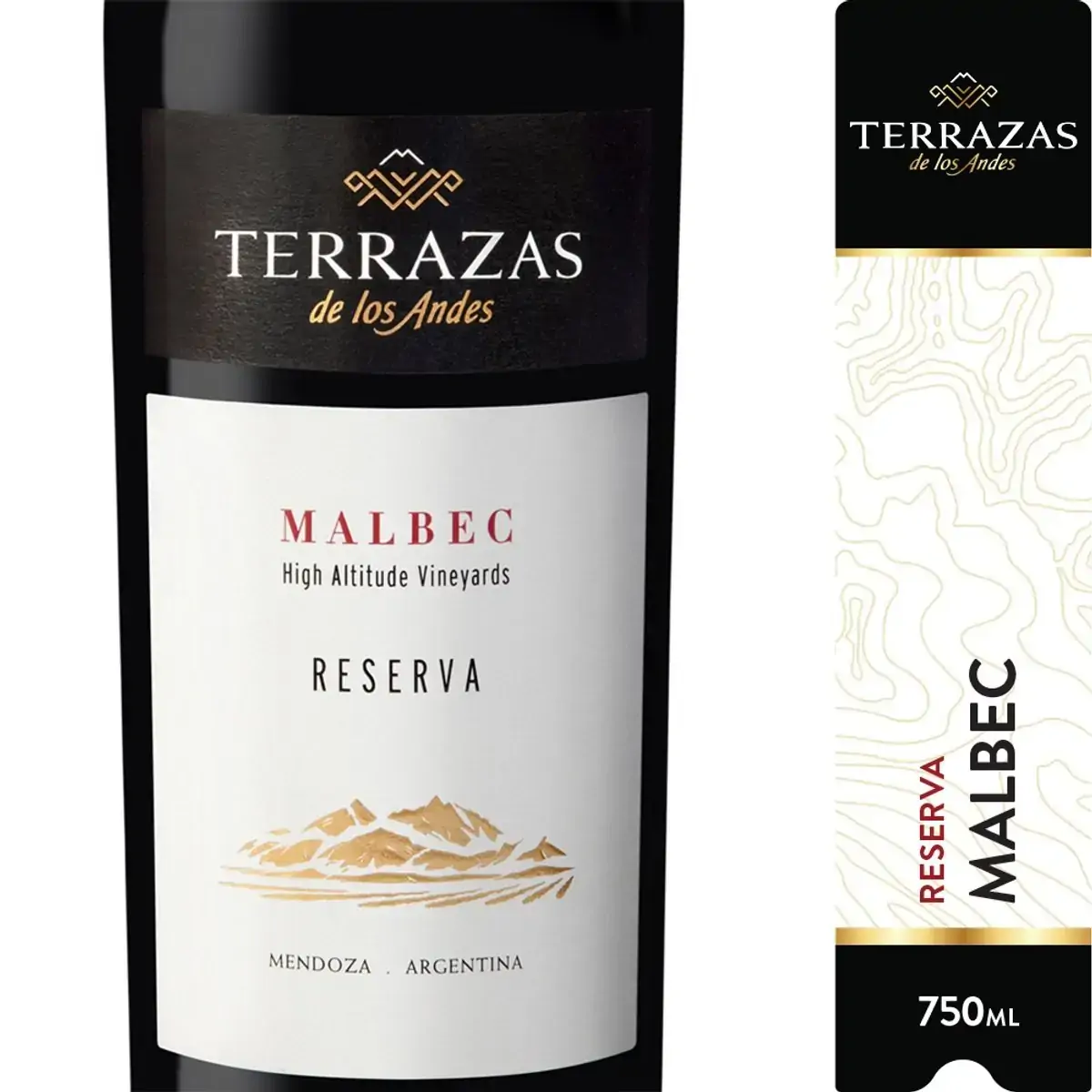 Vinho Argentino Tinto Reserva Terrazas de Los Andes Malbec Mendoza Garrafa 750ml