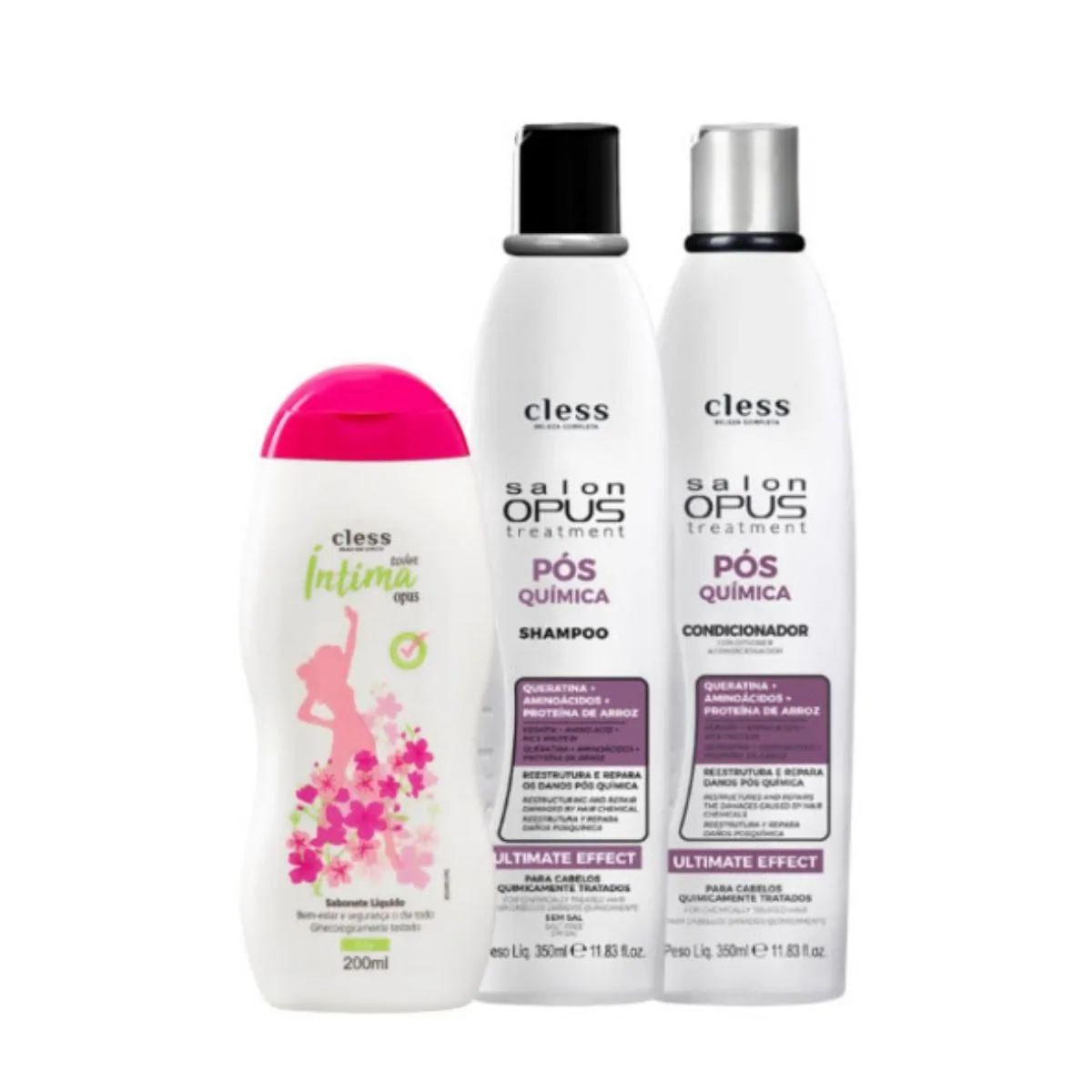 Kit Salon Opus Pós Química 3pc (Sh 350ml + Cond 350ml + Sab Int 200ml)