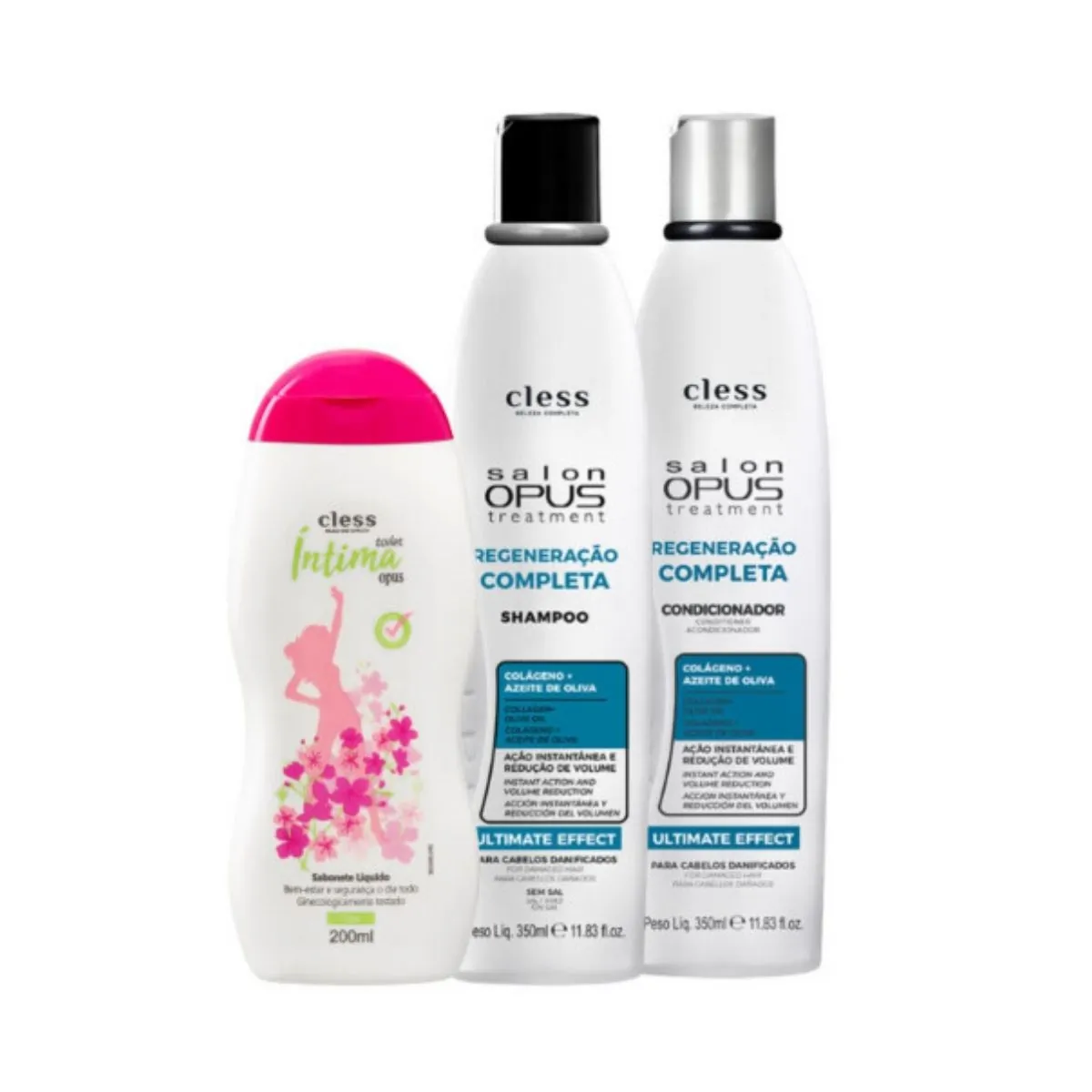 Kit Salon Opus Regeneração Completa (Sh 350ml + Cond 350ml + Sab Int 200ml)