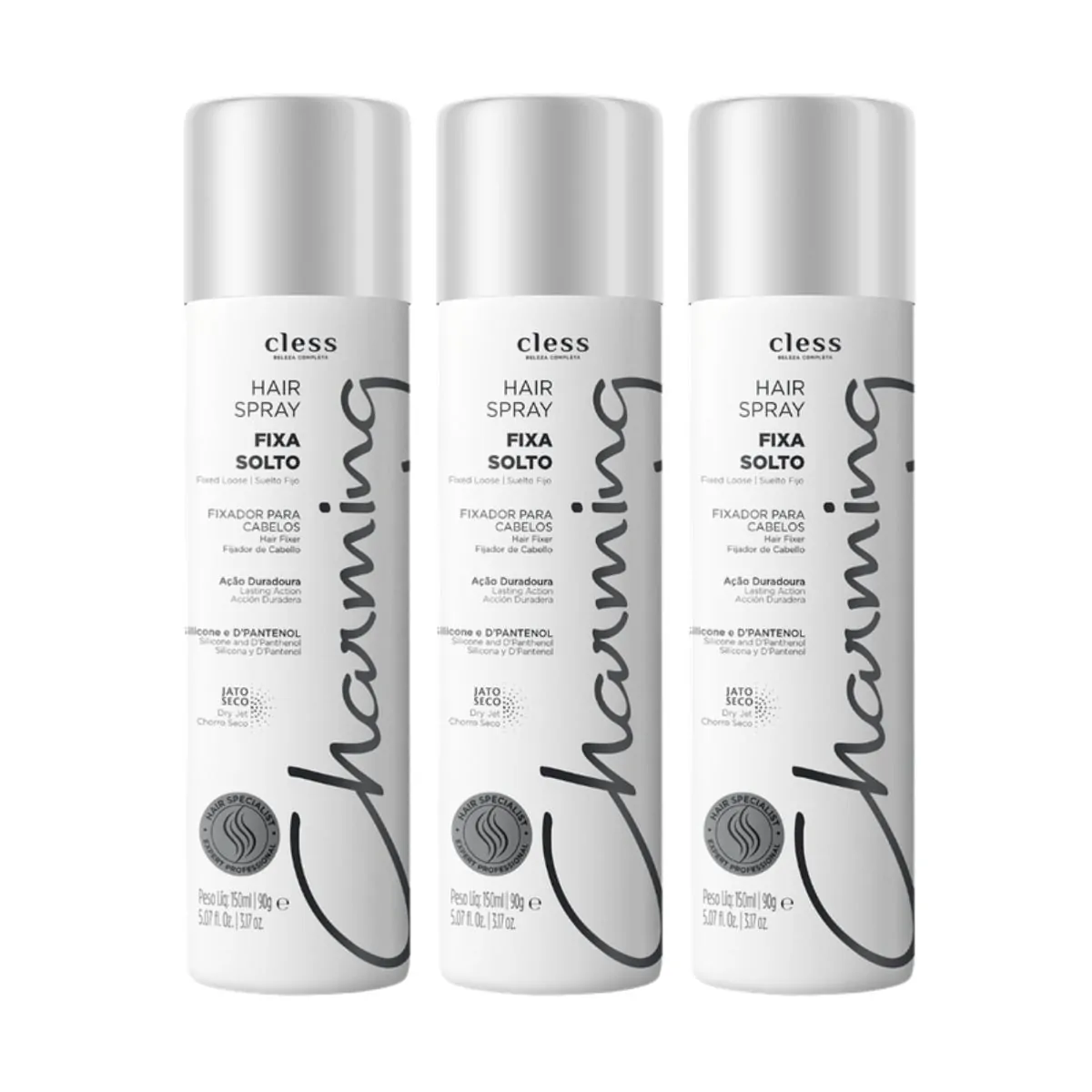 Kit Hair Spray Charming Normal Fixa Solto 150ml 3 unidades