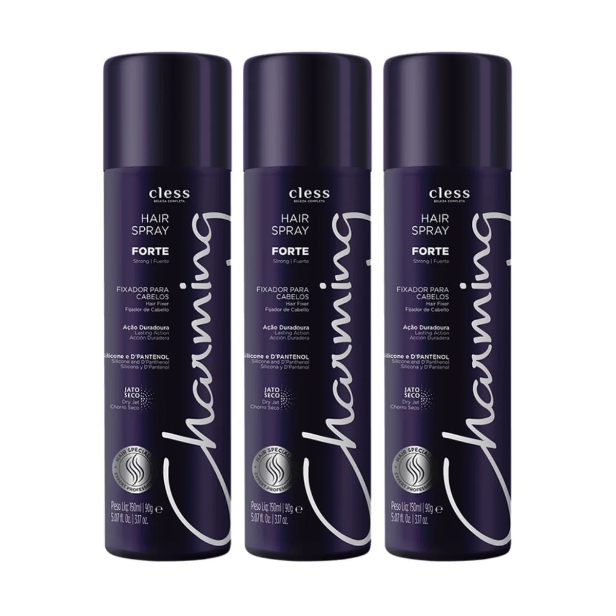 Kit Hair Spray Charming Forte 150ml 3 unidades