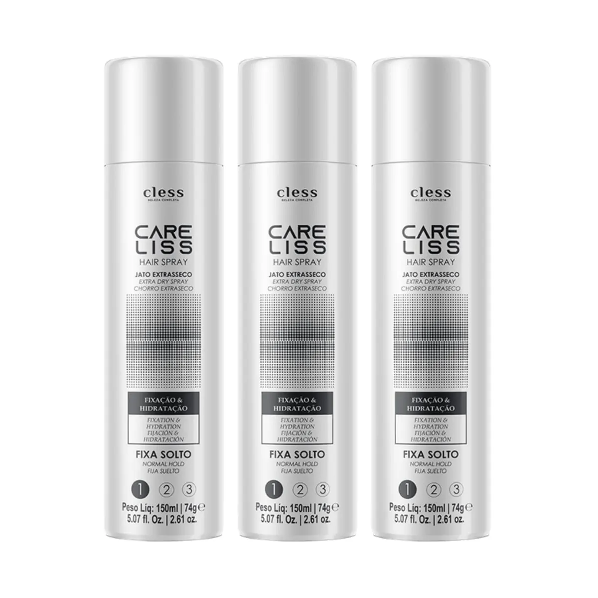 Kit Hair Spray Care Liss Normal Fixa Solto 150ml 3 unidades