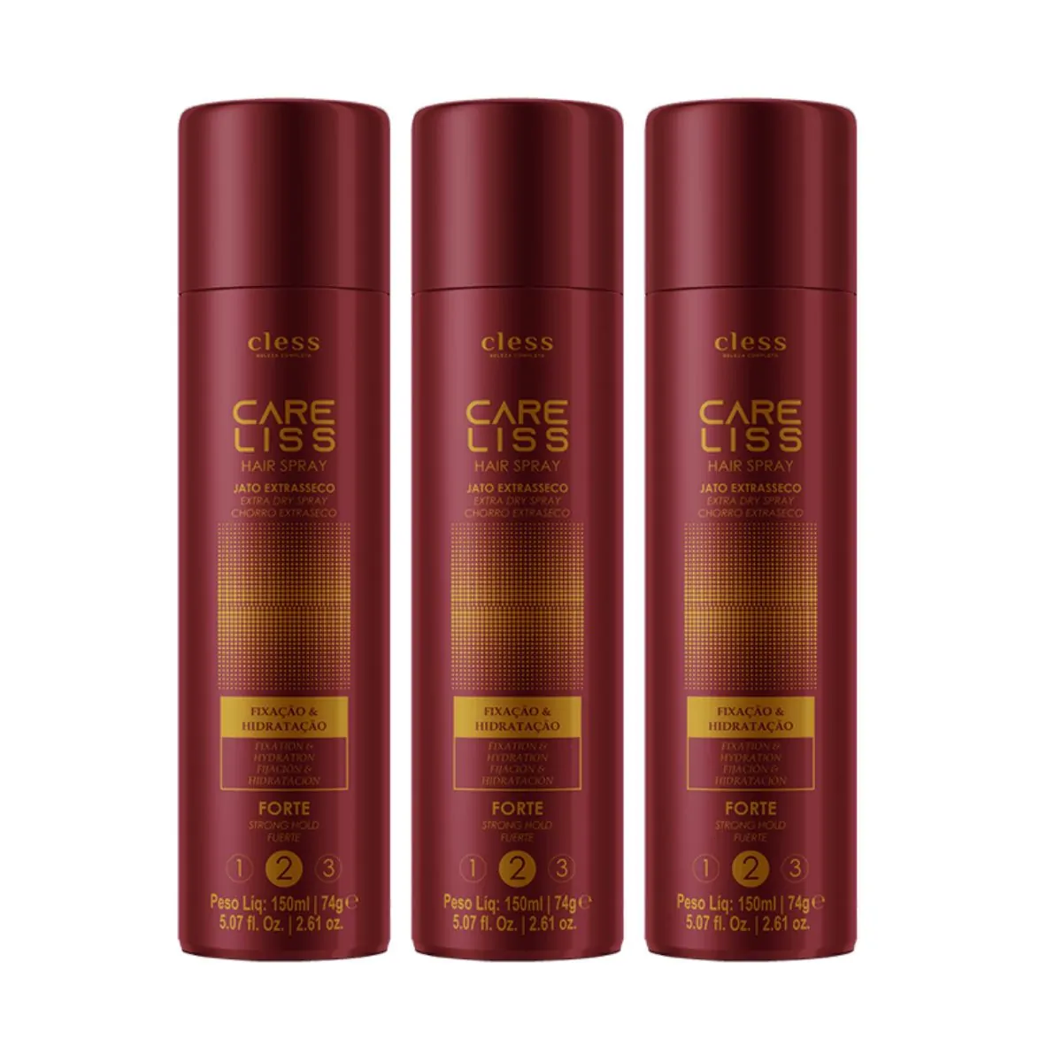 Kit Hair Spray Care Liss Forte 150ml 3 unidades