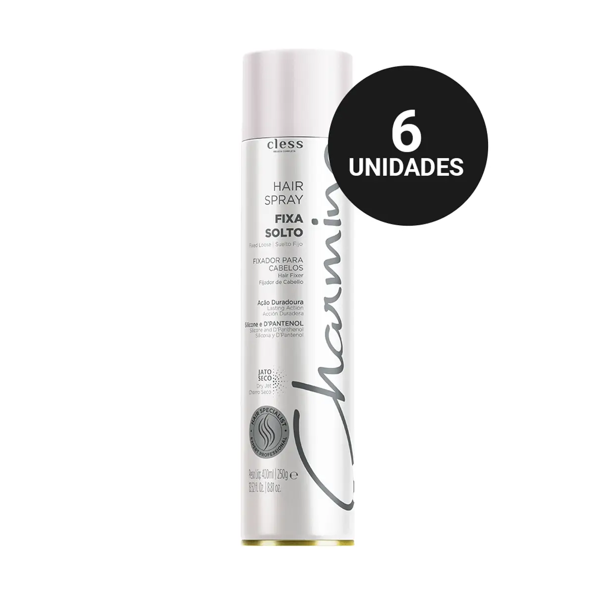 Kit Profissional Hair Spray Charming Normal Fixa Solto (6x400ml)