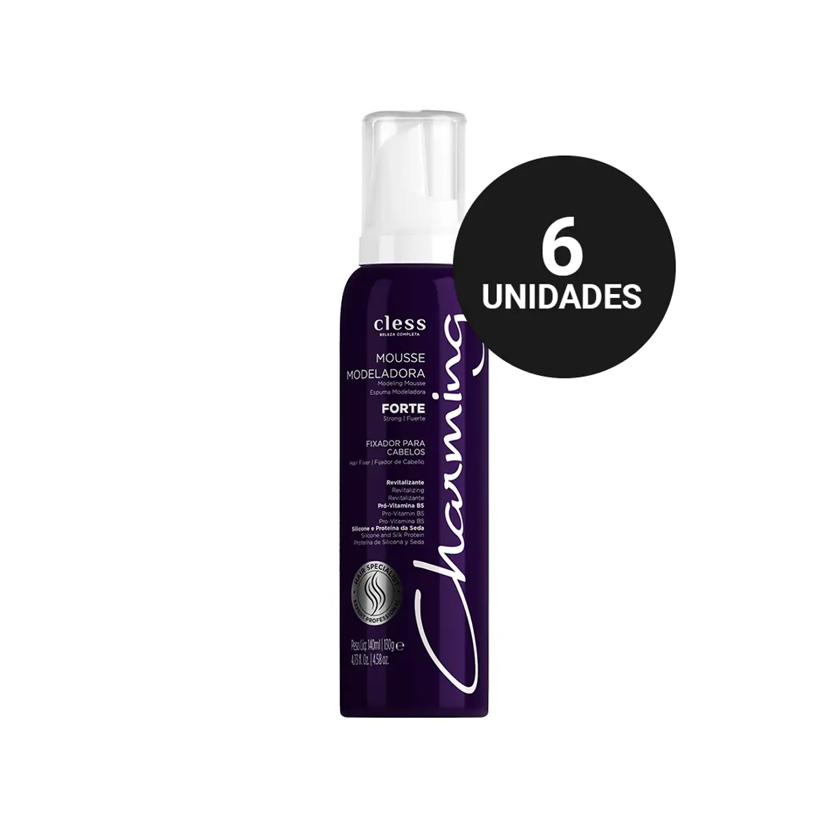 Kit Profissional Mousse Modeladora Charming Forte (6x140ml)