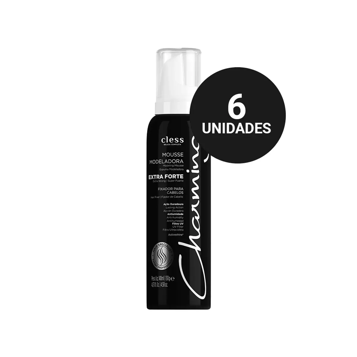 Kit Profissional Charming Mousse Modeladora Extra Forte (6x140ml)