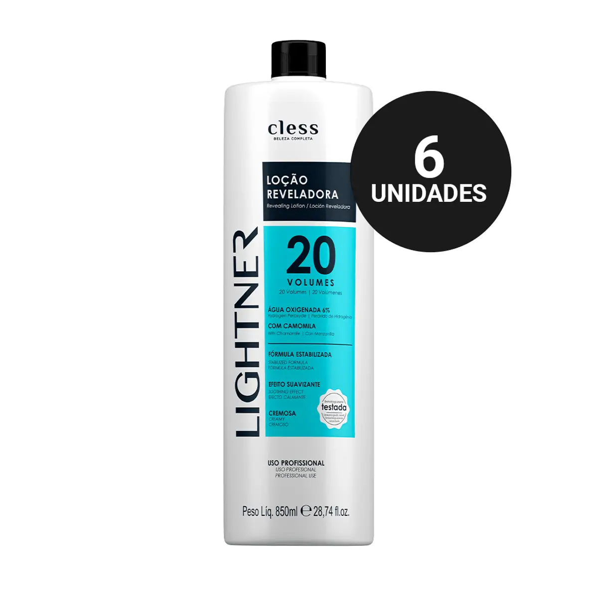 Kit Profissional Água Oxigenada Lightner 20 volumes (6x850ml)