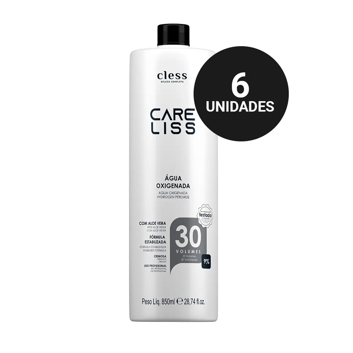 Kit Profissional Água Oxigenada Care Liss 30 volumes (6x850ml)
