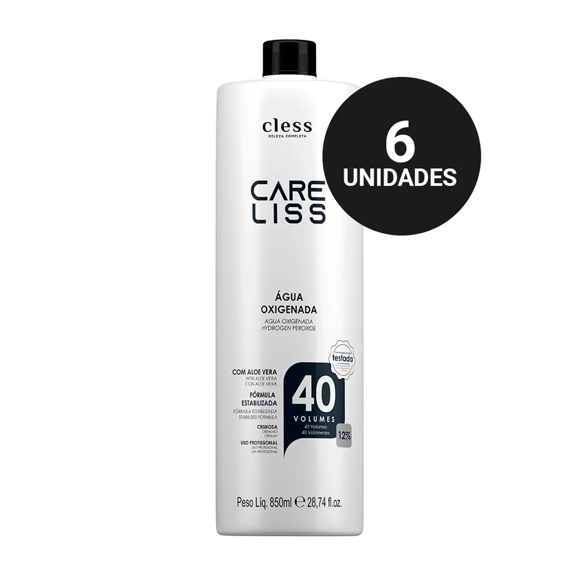 Kit Profissional Água Oxigenada Care Liss 40 volumes (6x850ml)