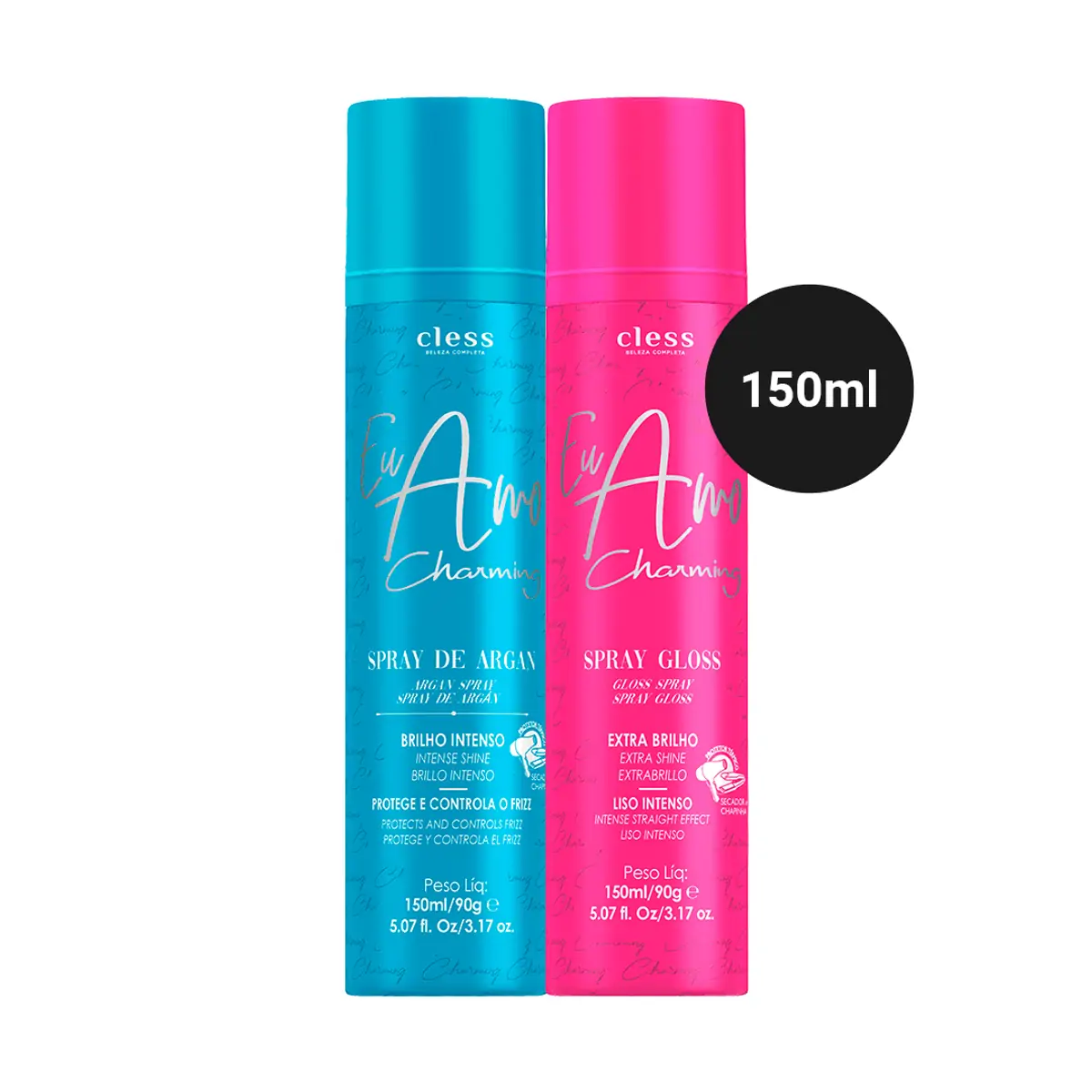 Kit Spray Argan + Spray Gloss Eu Amo Charming 150ml