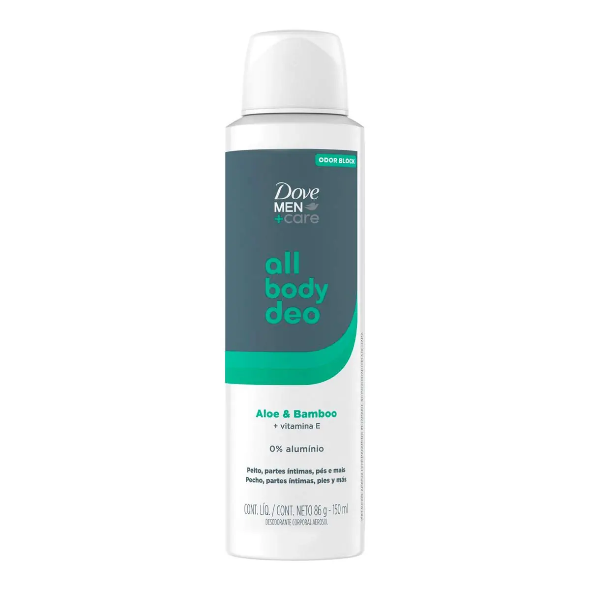 Desodorante Aerossol Aloe Bamboo Dove Men Care All Body Deo 150ml Spray