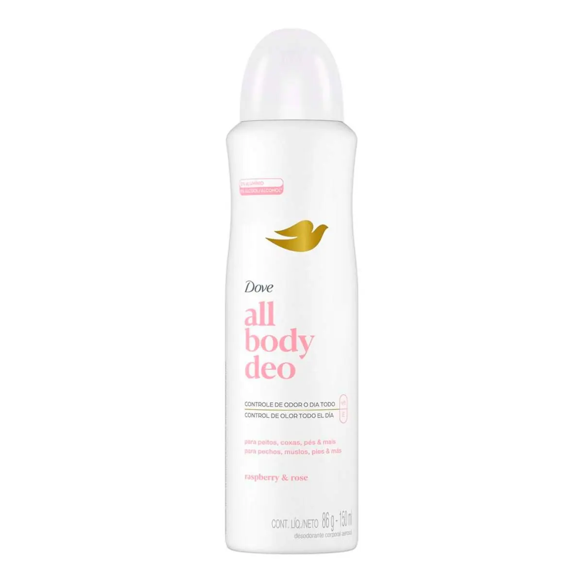 Desodorante Aerossol Raspberry Rose Dove All Body Deo 150ml Spray