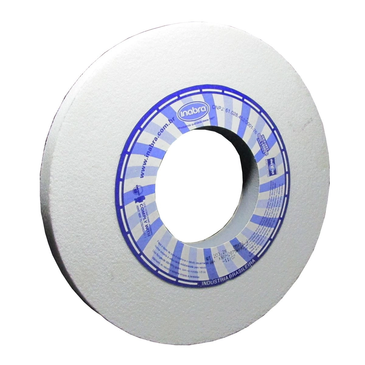 Rebolo Reto Branco Ferramentaria 8 X 3/4 X 3 Afiação Grão Branco