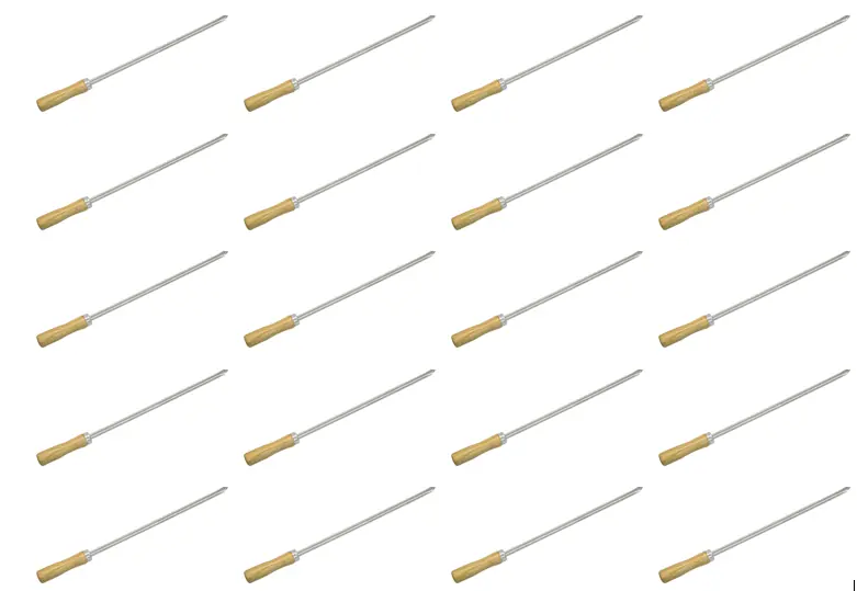 Kit 20 Mini Espeto Churrasco Coraçao Inox 39 Cm Churrasquinho Matrinox
