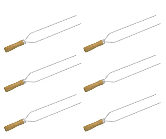 Kit 6 Mini Espeto Duplo Churrasco 39 Cm Espetinho Matrinox