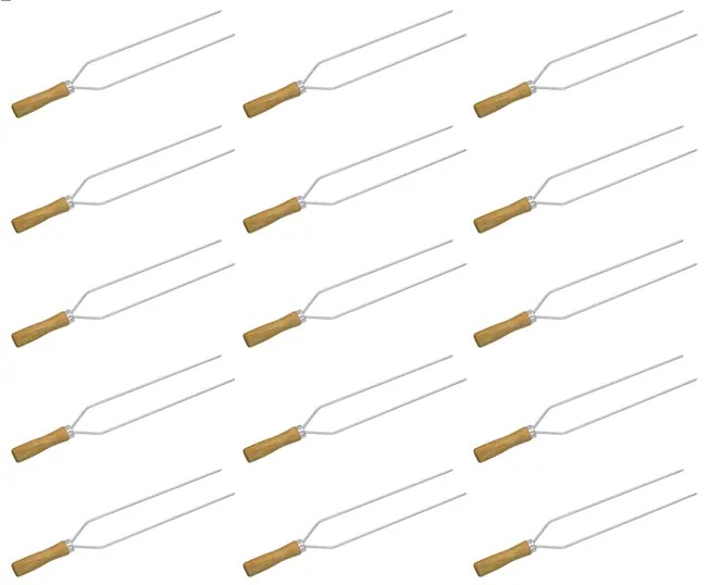 Kit 15 Mini Espeto Duplo Churrasco 39 Cm Espetinho Matrinox