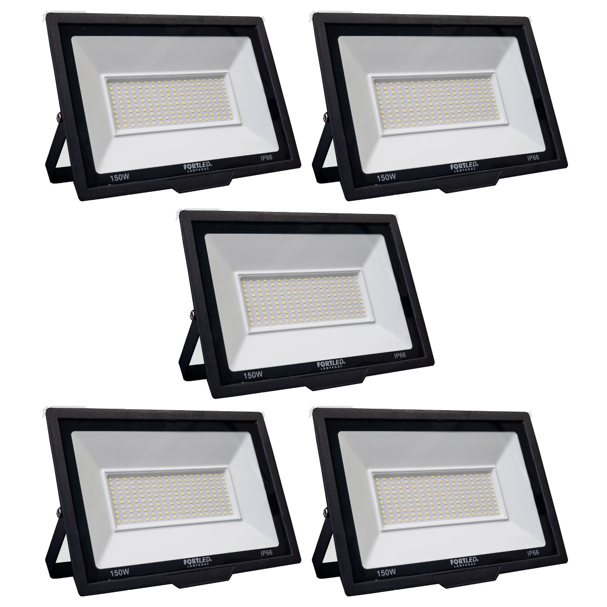 Kit 5 Refletores De Led 150w Fortled