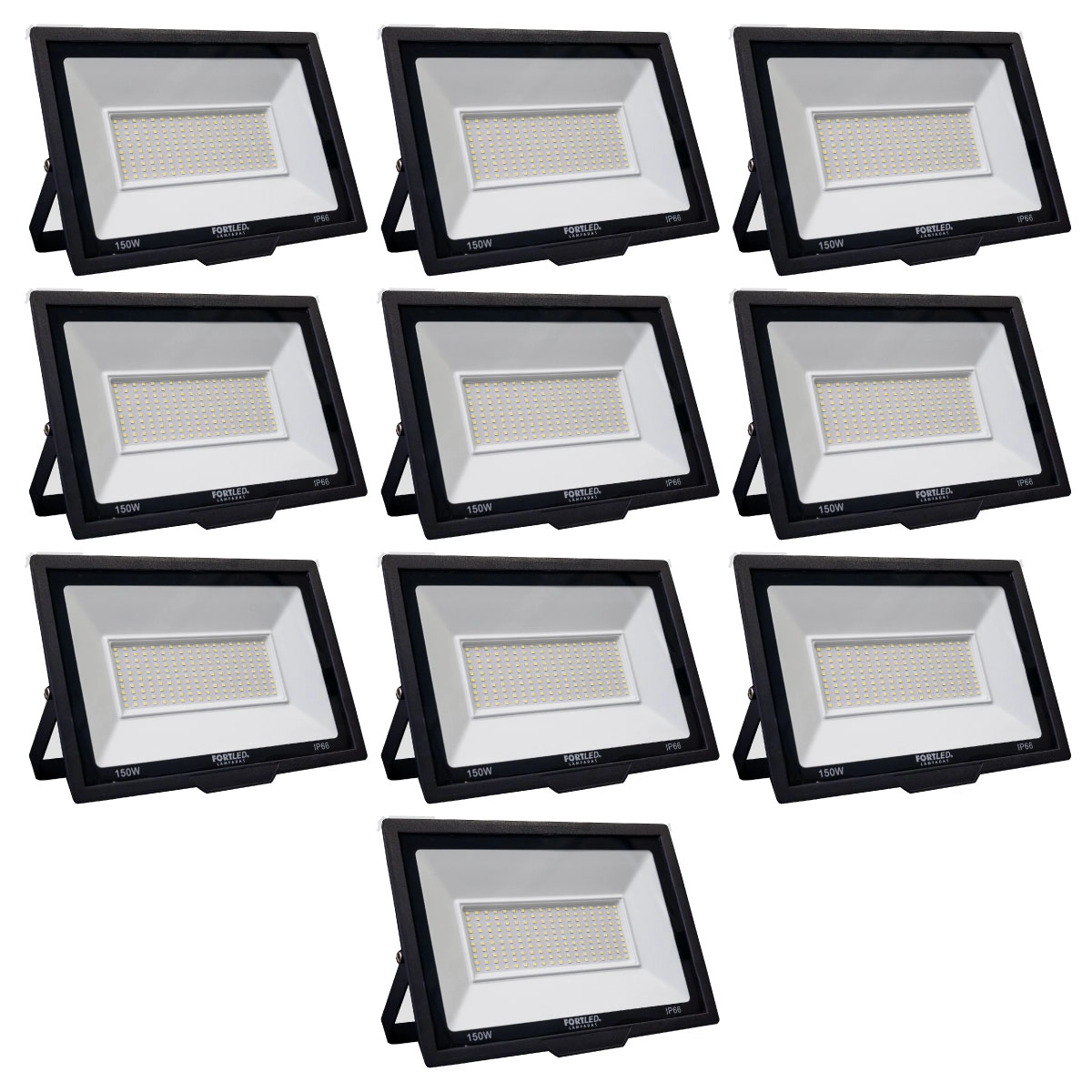 Kit 10 Refletores De Led 150w Fortled