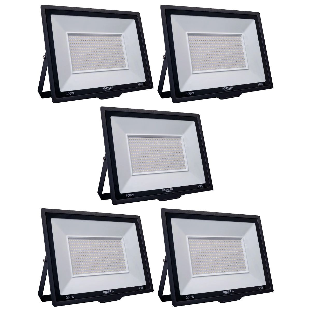 Kit 5 Refletores De Led 300w Fortled