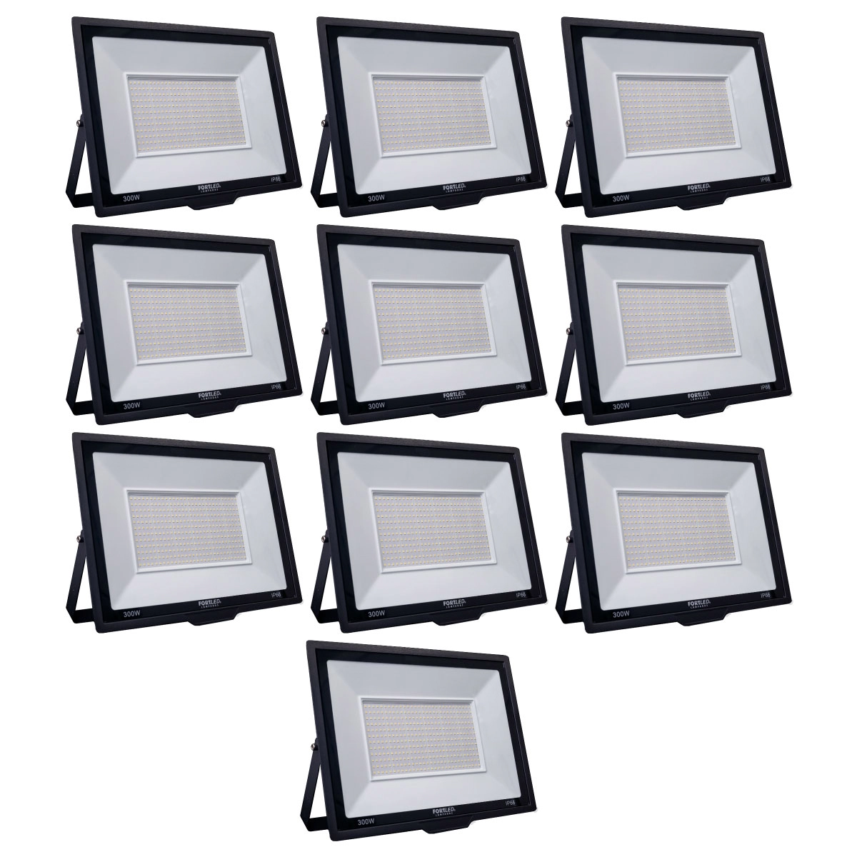 Kit 10 Refletores De Led 300w Fortled