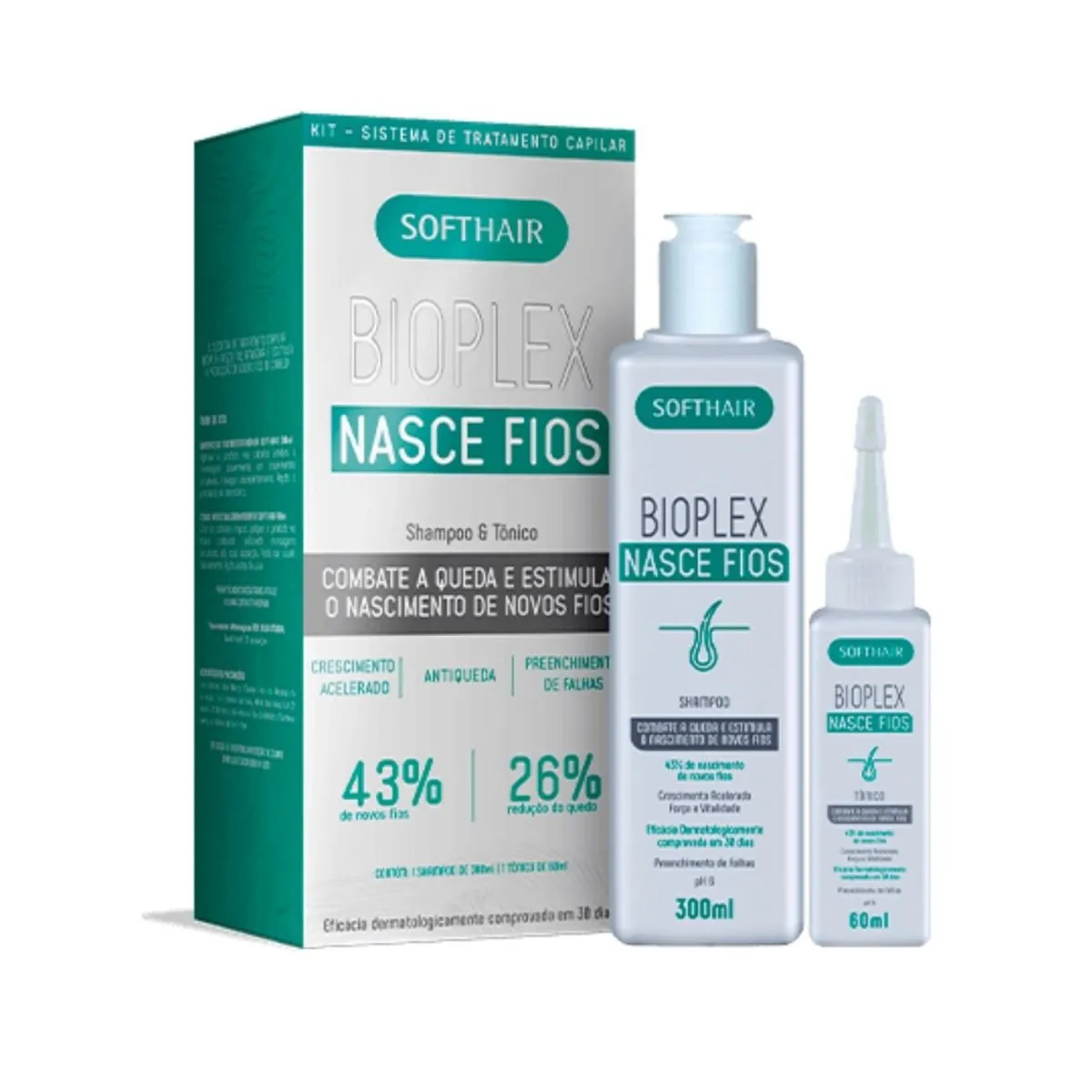Kit Bioplex Soft Hair Shampoo E Tônico Para O Cabelo Crescer